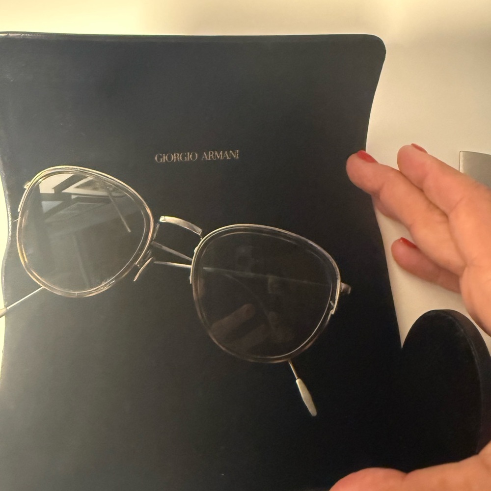 Giorgio Armani Round Metal and Tortoise Sunglasses